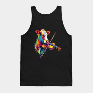 Cow Playing Violin Tank Top